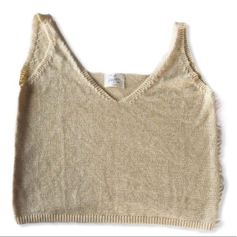 The Native One Natural Colored Heathered Knit Sweater Tank Womens Size L
